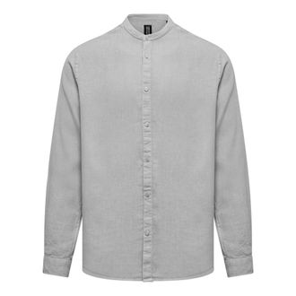 Bomboogie Camicia Regular Fit in Lino Slub - - Shirts - Uomo - Grigio - XL