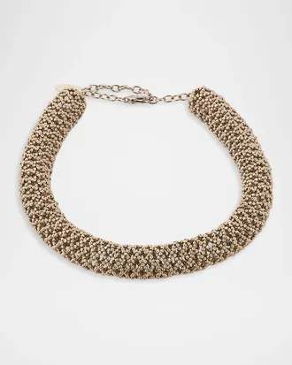 Brunello Cucinelli Sterling Silver Tubular Choker Necklace