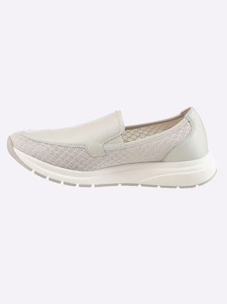 Caprice Slipper CAPRICE, Damen, Gr. 37, hellgrau, Glattleder, Textil, Schuhe Slipper