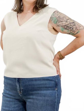 Greylin Straight Tank Blouse In Cream