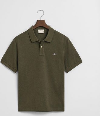 GANT Men Regular Fit Shield Piqué Polo Shirt (XXXL) KHAKI GREEN MELANGE