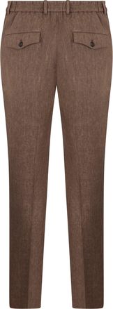 Slowear Mens Trousers Tapered Linen Medium Brown
