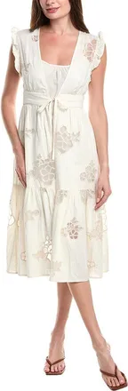 Cabi Laguna Linen-Blend Wrap Dress