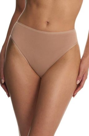 Natori Bliss Bare Cotton High Cut Briefs in Buff at Nordstrom, Size X-Small