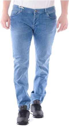 Daniele Alessandrini Jeans - Heren - Slim Fit Jeans - Blauw - W36 - Katoen - Jeans
