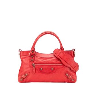Balenciaga Pre-owned Handbags, female, Red, Size: ONE SIZE Pre-owned Leather Handbag