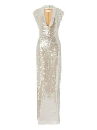 Genny Abito da sera con paillettes - Bianco