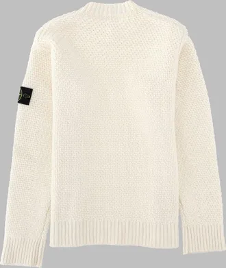 Stone Island Oversized Virgin Wool Sweater - Ivory