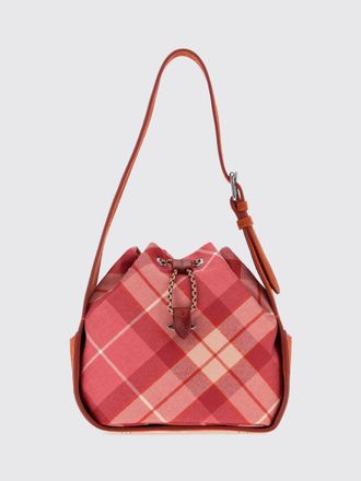 Vivienne Westwood Mini borsa a secchiello in twill di lana con motivo tartan e logo Orb