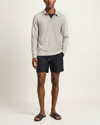 Orlebar Brown Ben Merino Relaxed Fit Polo Shirt in Cashew at Nordstrom, Size X-Large