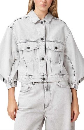 AllSaints Luca Boxy Denim Jacket in Bleached Grey at Nordstrom, Size 12 Us