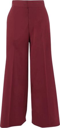 SA SU PHI Wijde Pijpen Katoenmix Broek - Dames - Wijde Broeken - Rood - L - Katoen - Broeken
