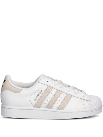 adidas Superstar II stripe sneakers - women - Calf Leather/Fabric/Rubber/Calf Suede - 5.5 - White