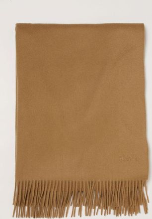 Max Mara Sciarpa Baci in puro cashmere con logo ricamato e frange