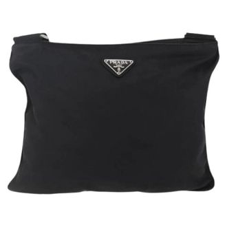 Prada Vintage Cross Body Bags, unisex, Black, ONE SIZE, Pre-owned Nylon Cross Body Bag