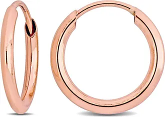Amour 11mm Hoop Earrings in 14k Rose Gold