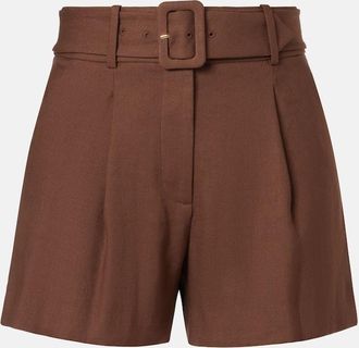Veronica Beard Shorts Piper in misto lino con cintura