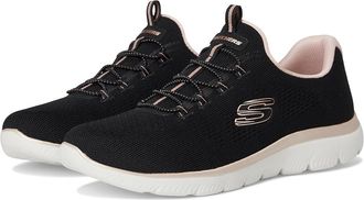 Skechers Summits Womens Shoes Black Rose Gold : 7.5 B - Medium, Synthetic