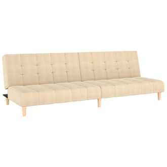 vidaXL Sof&aacute; Cama De 2 Plazas Tela Color Crema Vidaxl