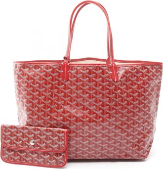 Goyard Multi-Color Red Color Coated Canvas Pvc Leather Tote Bag (Pre-Owned)