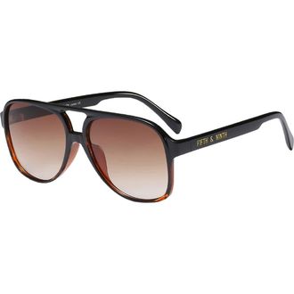 Fifth and Ninth Kingston Aviator 60mm Oval Sunglasses in Black/Torte/Brown at Nordstrom