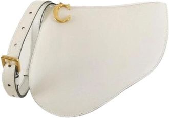 Dior Pre-owned Saddle Leather Shoulder Bag - Dames - Vintage Schoudertas - Wit - ONE Size - Leer - Vintage