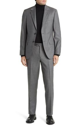 Daniel Hechter Norris Stripe Wool Suit in Grey at Nordstrom, Size 40R