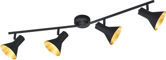 Trio Plaf&oacute;n 4 Focos E14 Orientable Nina Negro Y Oro Lighting