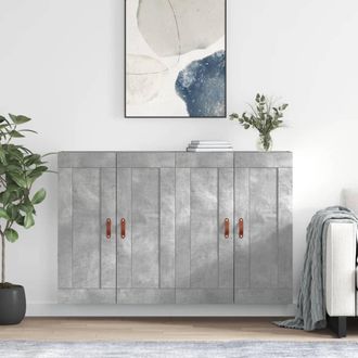 vidaXL Vidaxl - Armarios De Pared 2 Uds Madera De Ingenier&iacute;a Gris Hormig&oacute;n