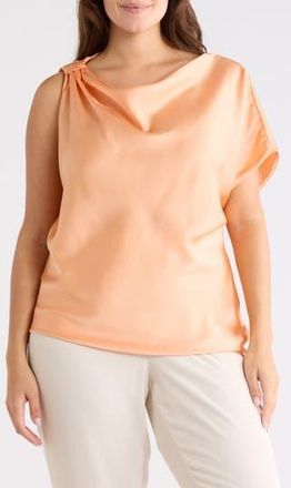Renee C Asymmetric Satin Top in Melon at Nordstrom Rack, Size 2 X