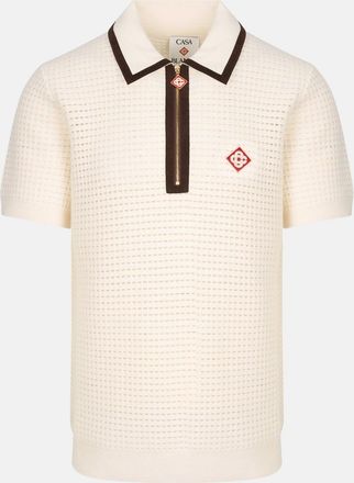 Casablanca WAFFLE STITCH LS POLO SHIRT Size: XXL, colour: WHITE