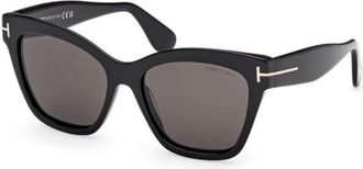 Tom Ford Authentieke Elvira Bril- Premium Kwaliteit! - Dames - Zonnebrillen - Zwart - 55 MM - Accessoires