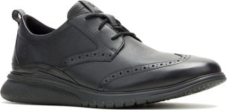 Hush Puppies Advance Leren Herenschoenen Zwart/Zwart Met Veters