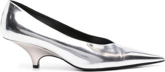 Toteme 55mm metallic-finish pumps - women - Other fibres - 37 - Silver