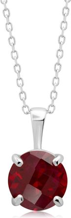 MAX + STONE 14k Yellow or White Gold 8mm Gemstone Round Pendant Necklace with 18 Inch Chain