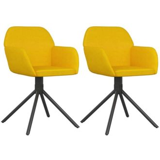 vidaXL Vidaxl - Sillas De Comedor Giratorias 2 Uds Terciopelo Amarillo