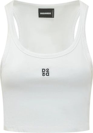 Dsquared2 Cropped Top - Dames - Tops zonder mouwen - Wit - M - Tops