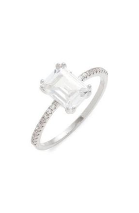 Nordstrom Radiant Cubic Zirconia Ring in Clear- Silver at Nordstrom Rack, Size 8