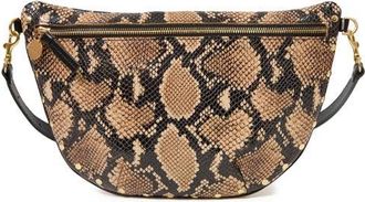 Clare Vivier Grande Snakeskin Embossed Leather Belt Bag in Tan at Nordstrom