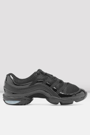 Bloch BLOCH Adult Wave Split Sole Dance Sneakers, Black Patent Mesh