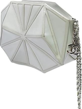 Chanel Pre-owned Geometric Shoulder Bag - Dames - Vintage Clutch - Wit - ONE Size - Tweed - Vintage