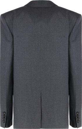 Stella McCartney Womens Single-Breasted One-Button Wool Jacket Ash Grey Blazers