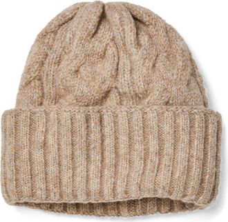 Free People Coast Line Cable Beanie in Fawn at Nordstrom