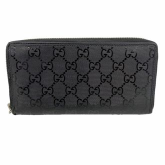 Gucci Black Pvc Long Wallet (Bi-Fold) (Pre-Owned)