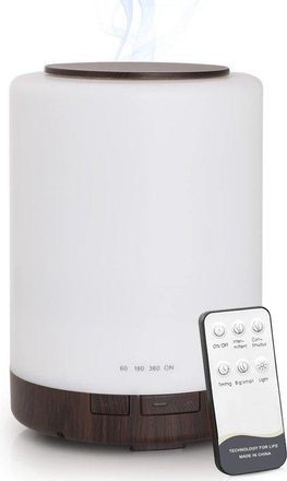 No Brand Difusor De Aromas, Humidificador, 300 Ml, Con Mando A Distancia, L&aacute;mpara De Fragancia, Aceites, Difusor Con 7 Colores, Led, Apagado Autom&aacute;tico Por Fal