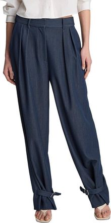 Kenneth Cole High Rise Fly Front Belted Cuff Tab Pant