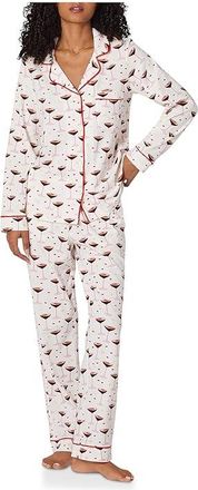 Bedhead Pajamas Long Sleeve Classic Cotton Knit Pajama Set Womens Pajama Sets Espresso Kisses : LG (US 12-14), Cotton/Down