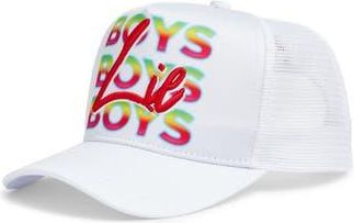 Boys Lie Boys Boys Boys Trucker Hat in White at Nordstrom Rack