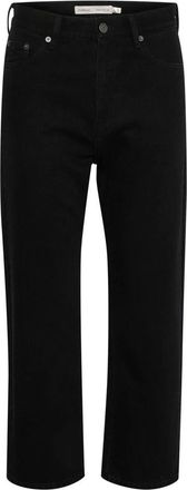 Inwear Moderne Cropped Straight-Leg Zwarte Jeans - Dames - Regular Fit Jeans - Zwart - W34 - Katoen - Jeans