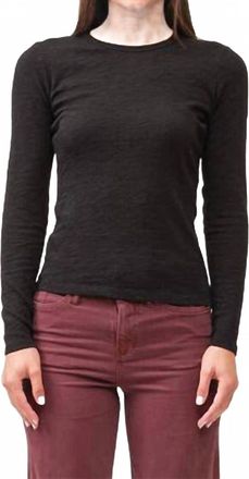 Dear John Denim Nona Slub Long Sleeve Crew Neck Tee In Black